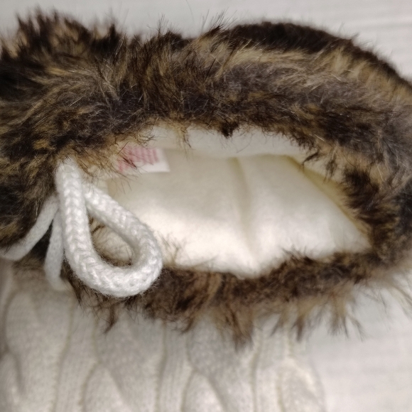 Wondershop at Target Stocking in Cable Knit with Fake Fur Top and Pom Poms - Picture 5 of 16